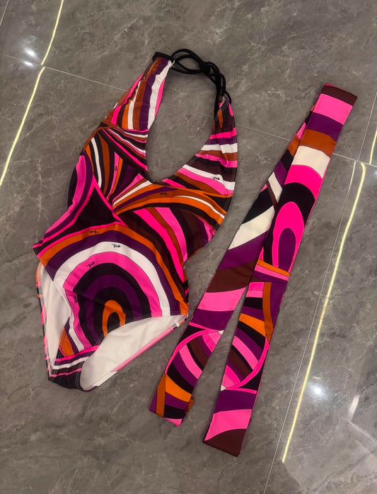 Fuchsia Pink one-piece w/bow